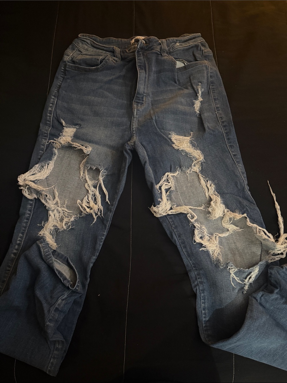Encore Jeans Distressed Blue Ripped Women's Jeans
